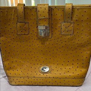 Dooney & Bourke Mustard Ostrich Leather Bag